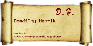 Domány Henrik névjegykártya