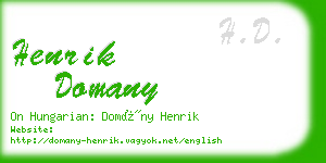 henrik domany business card